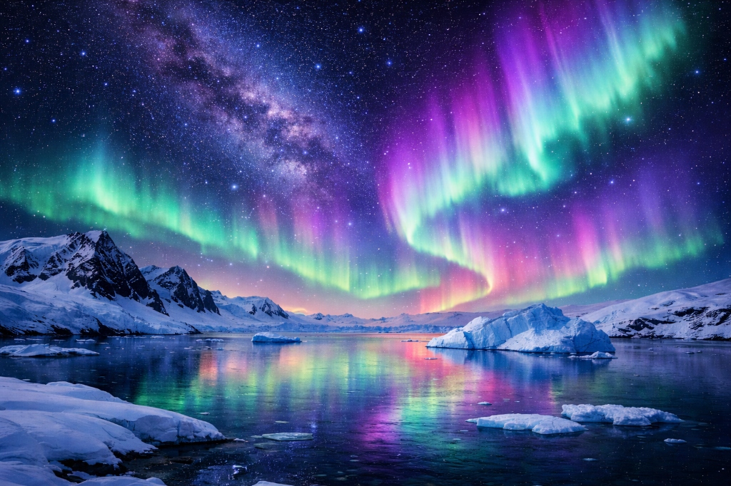 Abstract background with flowing lines and dots on a dark background.